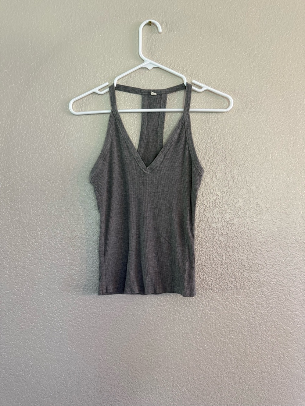 Source Unknown Charcoal V-Neck Racerback Tank Top